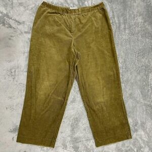 VTG Pendleton Corduroy Pants Sz 12 Olive Green Straight Leg Crop Stretch